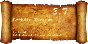 Borbély Tirzusz névjegykártya